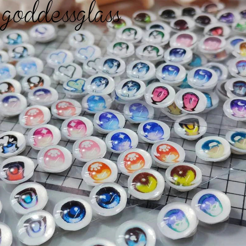 5pairs Cartoon Glass Doll eye Cute Pupils Stars 12mm/18mm/20mm/25mm Round cabochon flat back Making findings Jewelry
