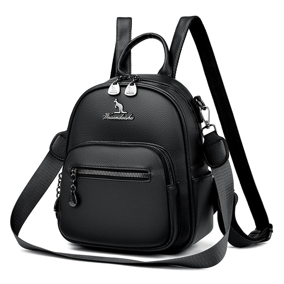 Women Travel Backpack for Teenager Girl 2024 Soft Leather Female Fashion 3 In 1 Bagpacks Large Capacity Ladies Mochilas Feminina Viralgem Store