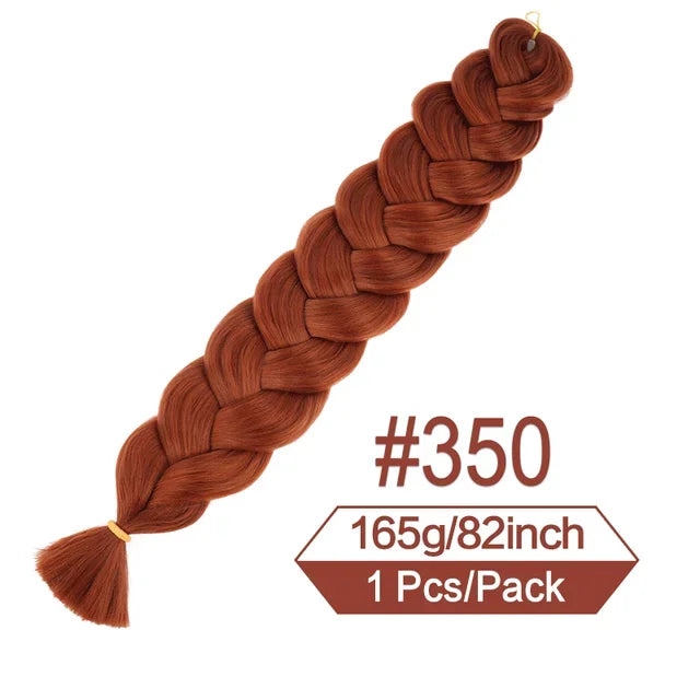 82 Inch Jumbo Braiding Hair Synthetic Xpression Braids Crochet Hair Extensions 165g  Pre Stretched Braid Wholesale For Women