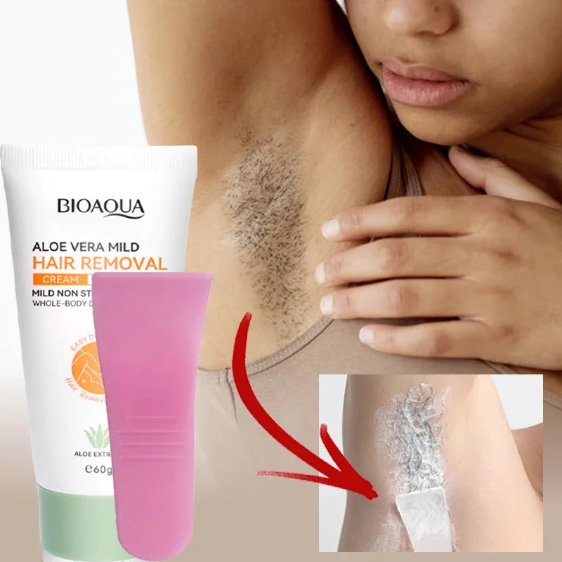 Aloe Hair Removal Cream Painless Hair Remover Semi-Permanent Intimate Areas Growth Inhibitor Depilatory Armpit  Arm Body Care