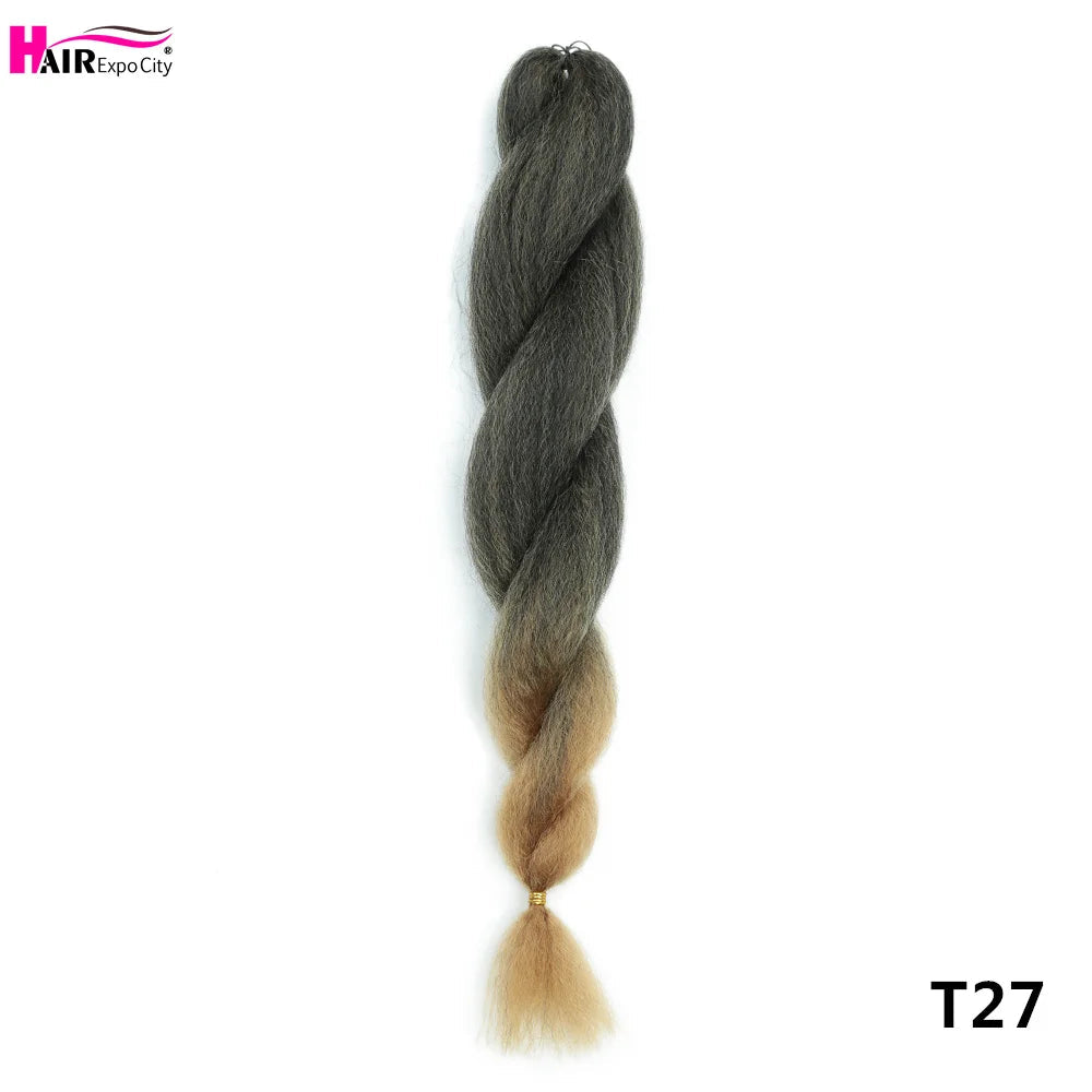 Vixen Crochet Bulk Hair 26 inch Jumbo Synthetic Braiding Hair Fluffy Kinky Straight Crochet Braids Extension Hair Expo City Viralgem Store