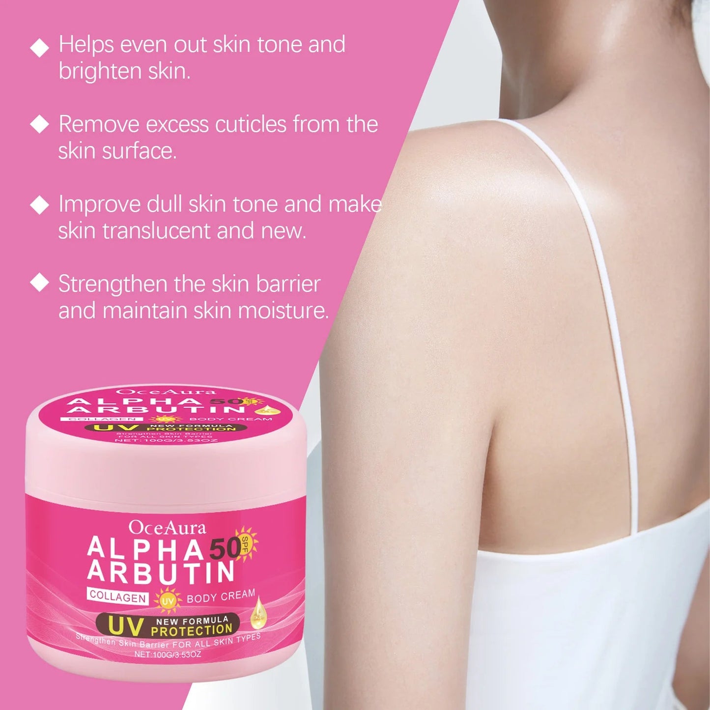 Alpha Arbutin Body Cream Repair Rough Dullness Anti Drying Body Moisturizer Uv Protection Reduce Melanin Skin Brightening Lotion Viralgem Store