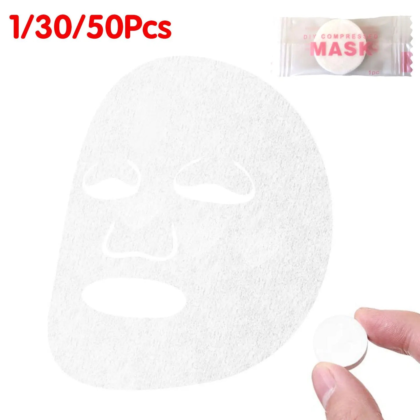 30/50pcs Disposable Compressed Facial Mask Portable Travel Non-woven Face Mask Skin Care Cotton Wrapped Masks Paper