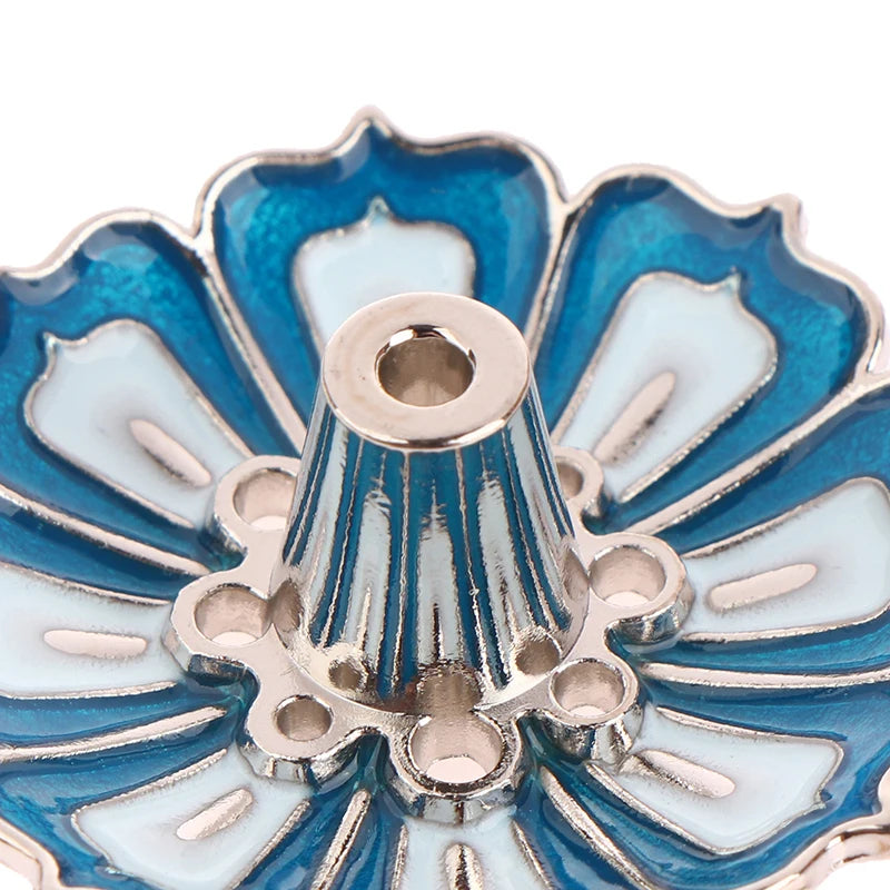 1Pc Lotus Alloy Incense Burner Stick Holder Home Buddhism Line Incense Plate Sandalwood Coil Base Delicate Temples Home Decor