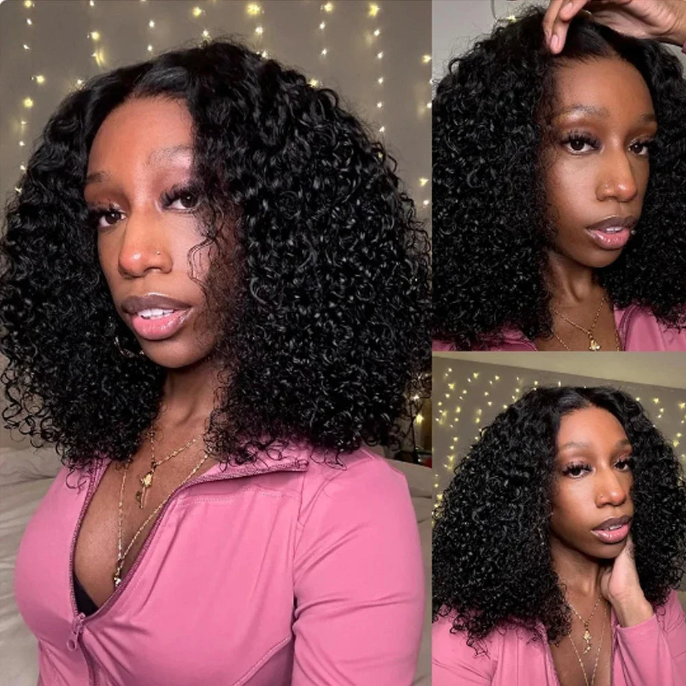 12A Kinky Curly Human Hair Wigs 13X4 Lace Frontal Wigs For Women Pre Plucked With Baby Hair Brazilian Virgin Jerry Curly Bob Wig