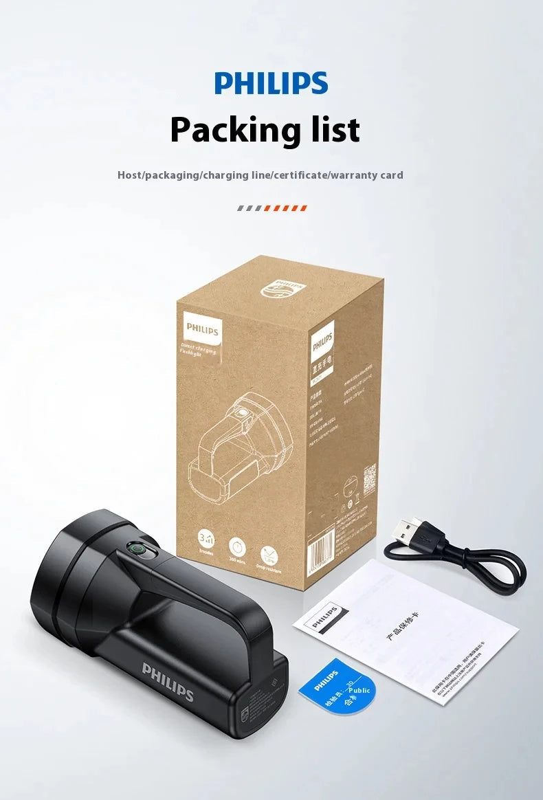 2025 New Philips SFL3121 USB Rechargeable Flashlight, Outdoor Search and Rescue, Rescue Operations, Emergency Rescue Flashlight Viralgem Store