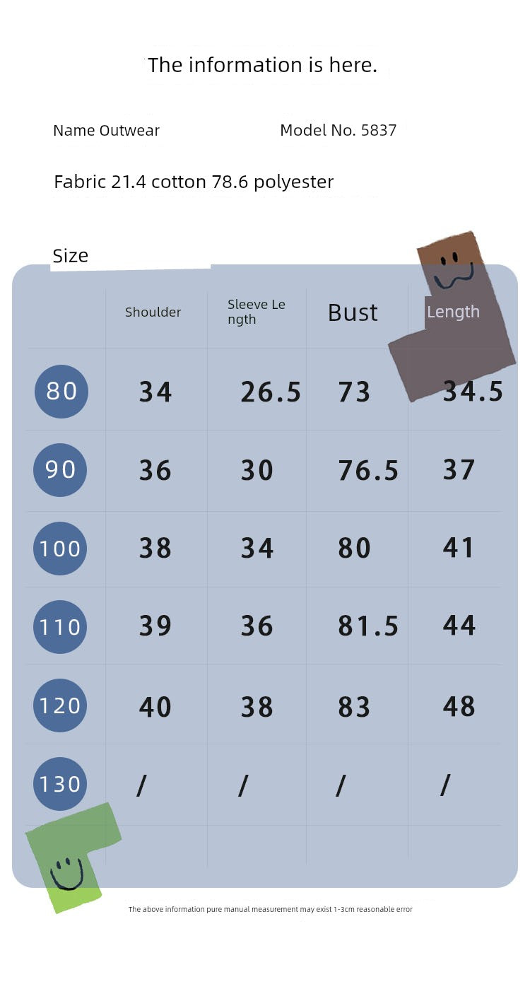 Stripes Knitting Hooded Spring and Autumn Pure Cotton Zipper Outwear