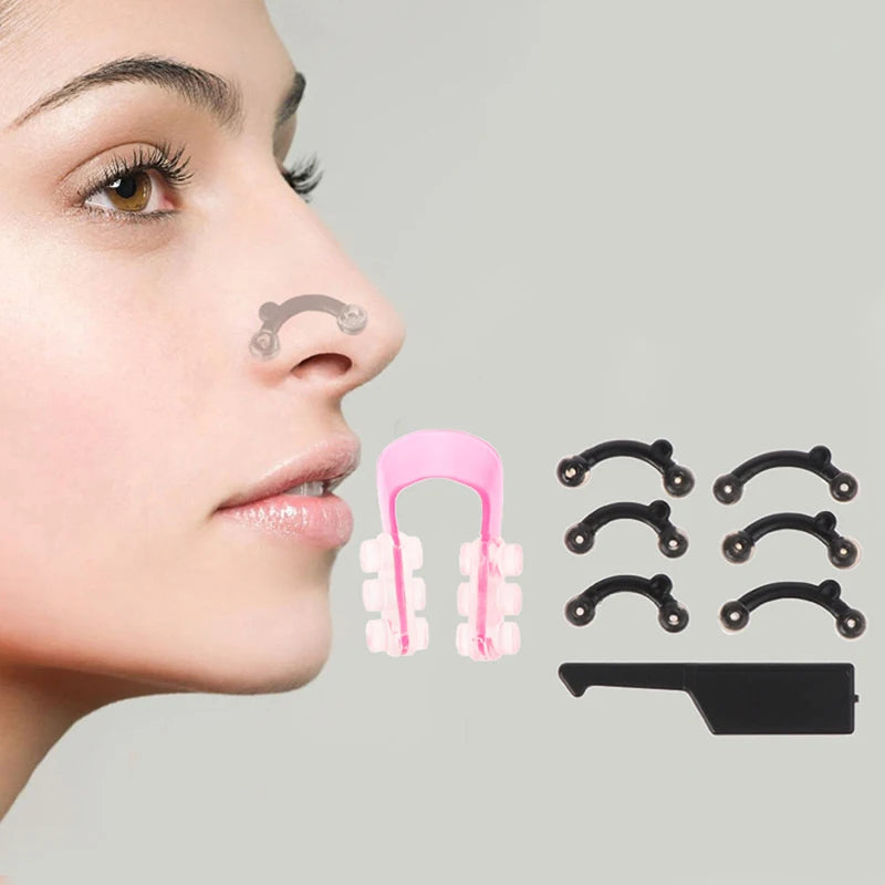 6Pcs/Set Beauty Nose Up Lifting Bridge Shaper Massage Tool No Pain Nose Shaping Clip Clipper Women Girl Massager 3 Size