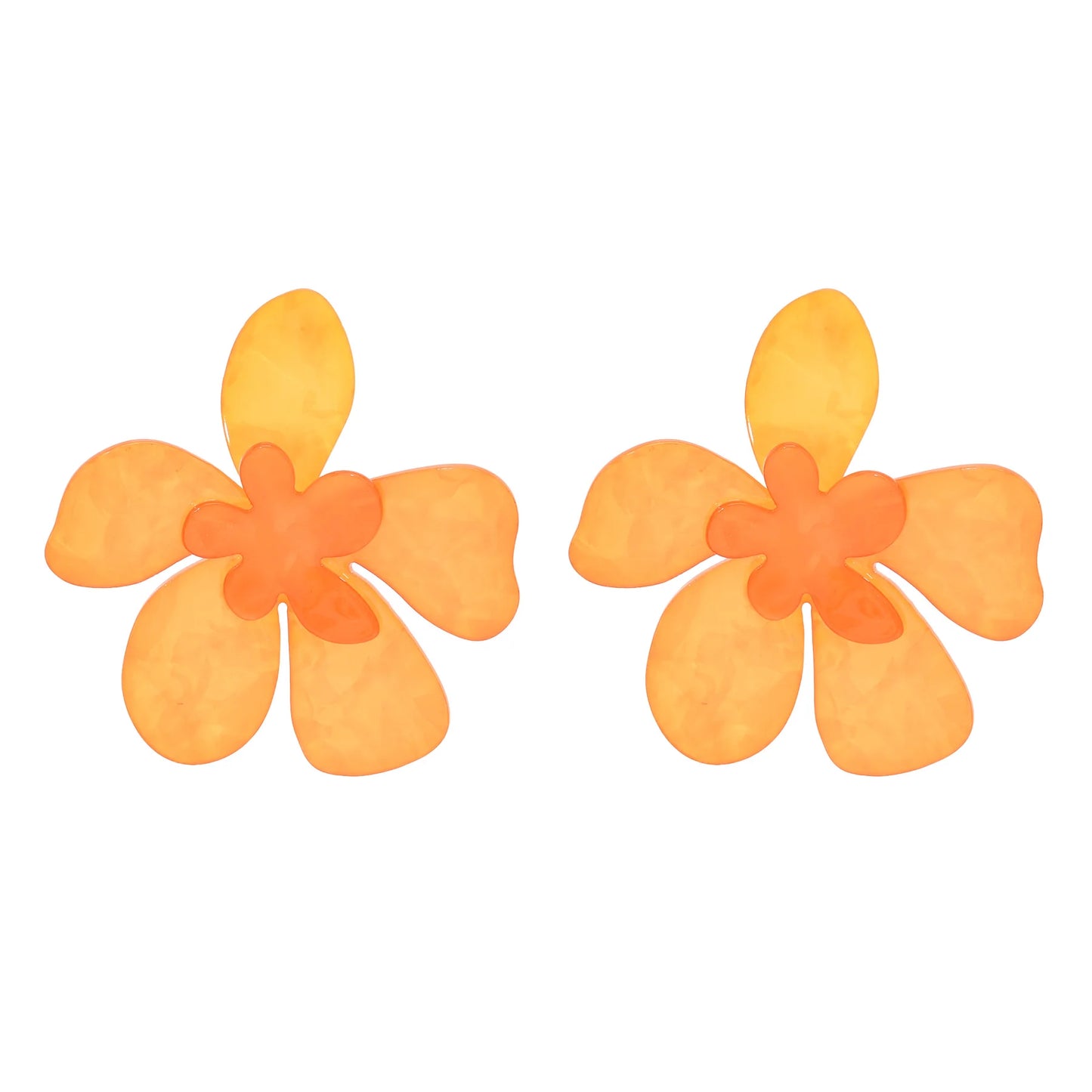 Acrylic Fashion Big Flower Pendant Earrings Double Layer Flowers Women's Earrings for Women 2023 New Party Jewelry Gifts