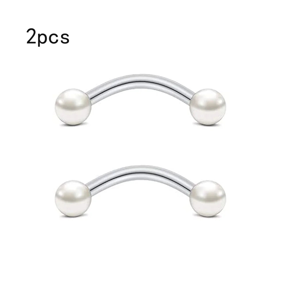 WKOUD 16G Cartilage Helix Earrings Hoop Tragus Snug Piercing Jewelry Stainless Steel Curved Barbell Eyebrow Rings Pink 6/8/10mm