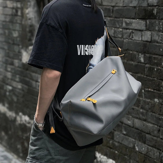 Solid Color Vintage Men Messenger Bag Large Capacity Fashion Waterproof Male Crossbody Bag Stylish Travel One Shoulder Backpack Viralgem Store