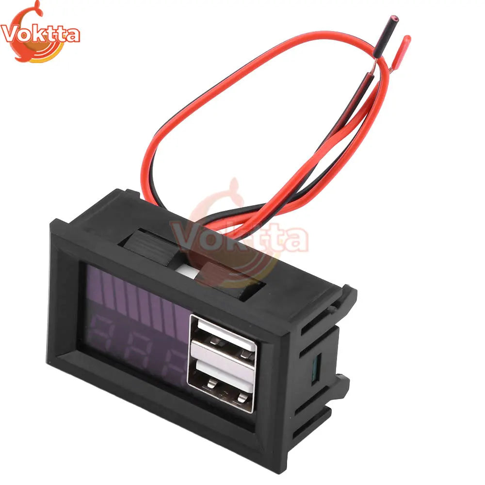 12V Lead-acid Battery 3S 11.1V-12.6V Lithium Battery Level Indicator LED Digital Display Voltmeter Dual USB Voltage Tester Viralgem Store