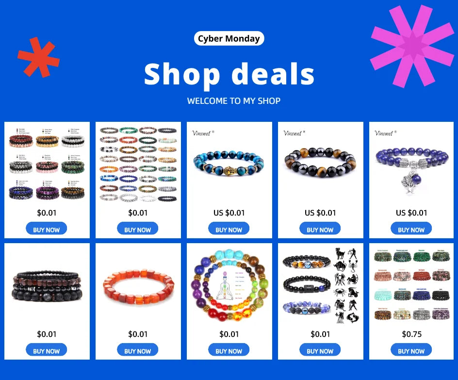 2 Chain Bracelets Friendship Jewelry Handmade Elastic Men Bangle Natural Tiger Eye Stone Beads Bracelet Unisex Pulsera Hombre Viralgem Store