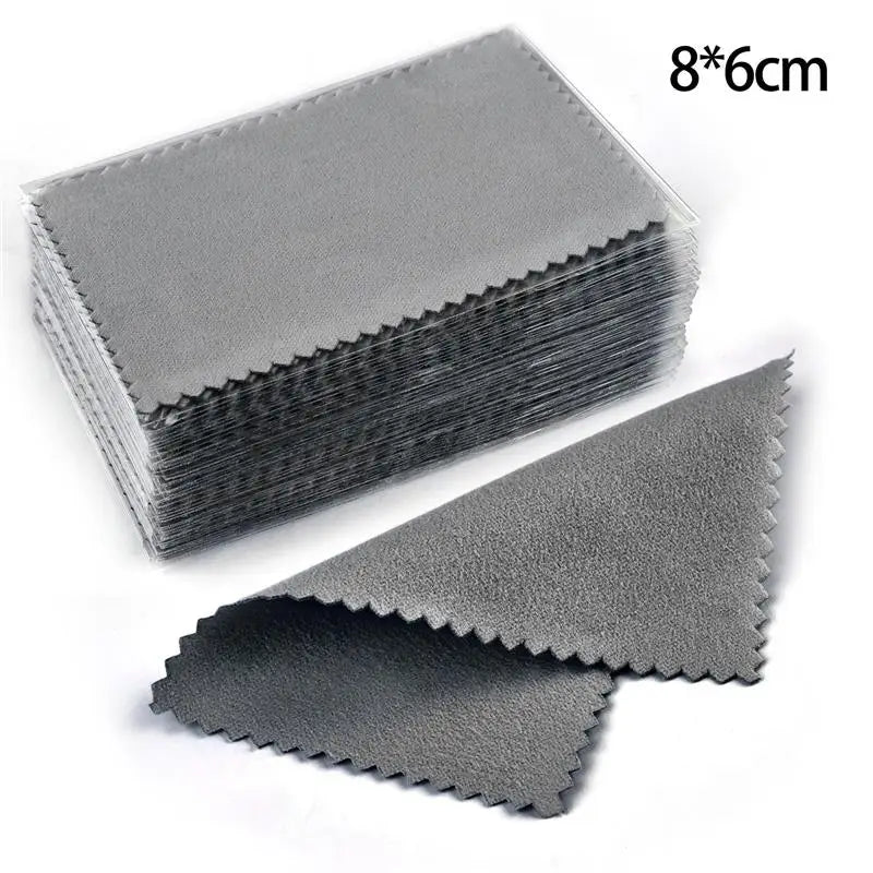 50Pcs Polish Polishing Cloth Silver Color Cleaning Polishing Cloth Soft Clean Wipe Wiping Cloth For Silver Gold Jewelry Tool