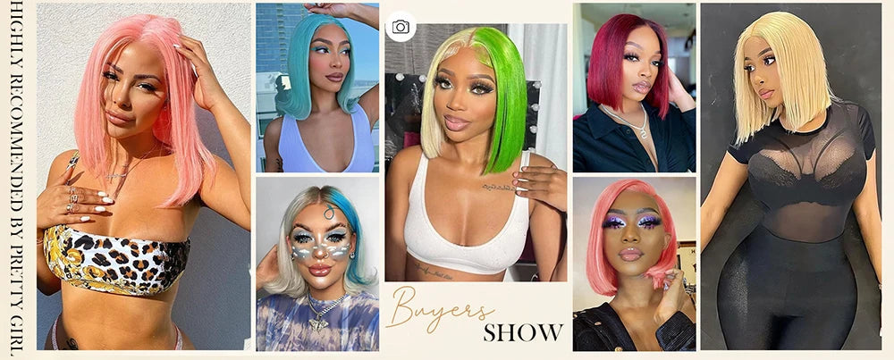 613 Blonde Short Bob Wig Transparent Lace Front Human Hair Wigs Straight 13X4 Burgundy 99j Brown Colored Cut Lace Frontal Wig Viralgem Store