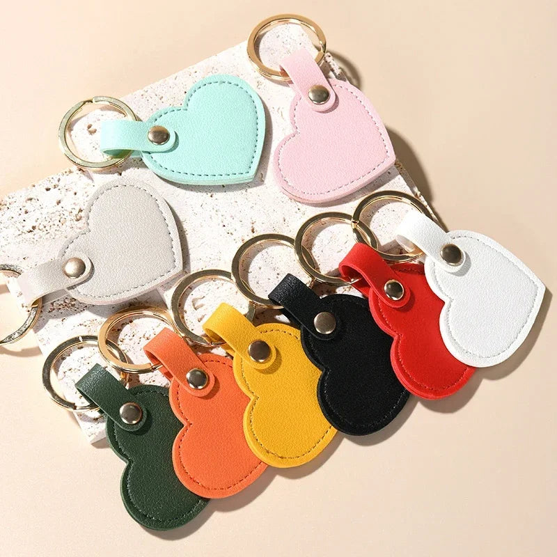 2024 Charm Leather Heart Key Chain Fashion Leather Heart Shape Keychain Women Car Key Holder Home Key Ring Bag Car Pendant Gift Viralgem Store