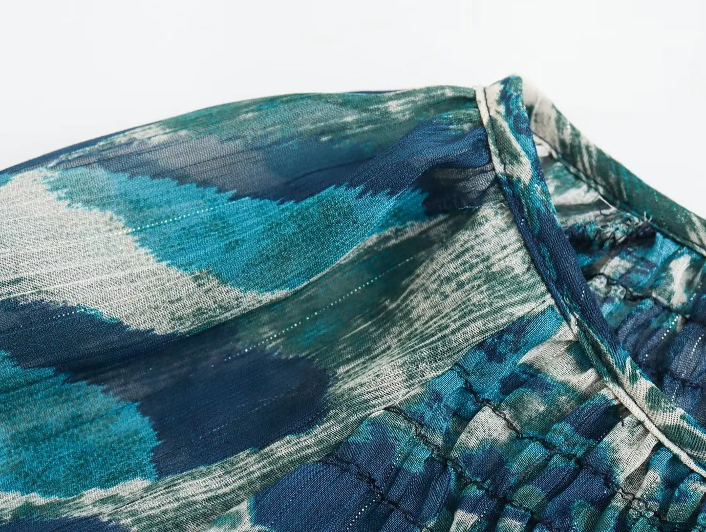 TRAFZA Vintage Casual Chic Print Women Suit O-Neck Single Breasted Blouse Loose Long Straight Skirt Fashion 2024 Boho Set