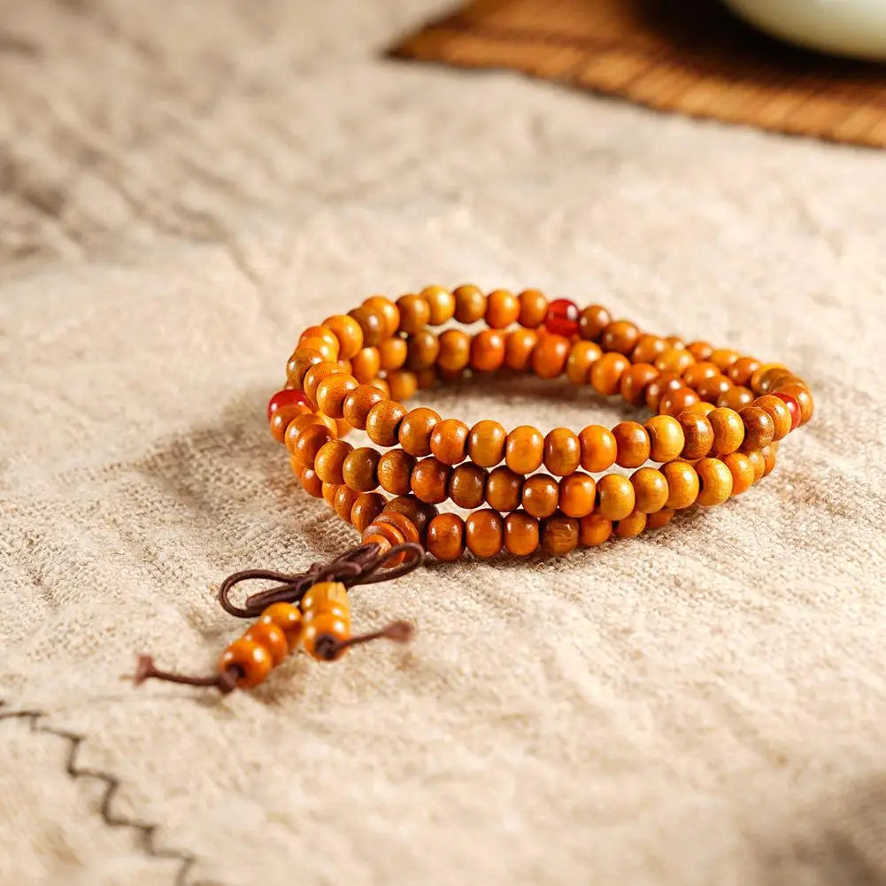 6mm Natural Sandalwood Buddhist Beads Bracelets 108 Men Meditation Wood Buddha layer Bracelet Bangles Prayer Beads Women Be I6Y0
