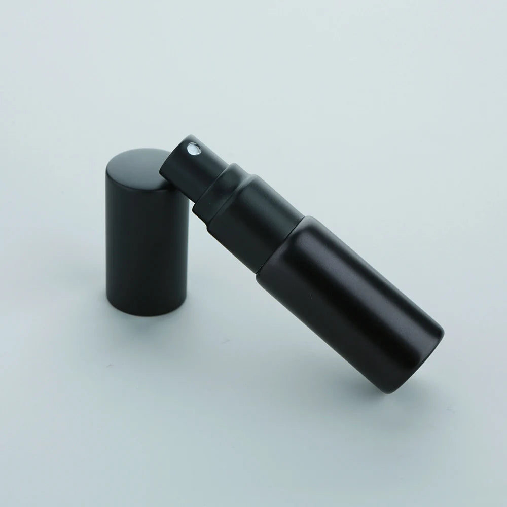 50/100Pcs 5ml 10ml Matte black spray bottle Atomizer Empty Perfume Sample Bottles Custom LOGO Pay Extra