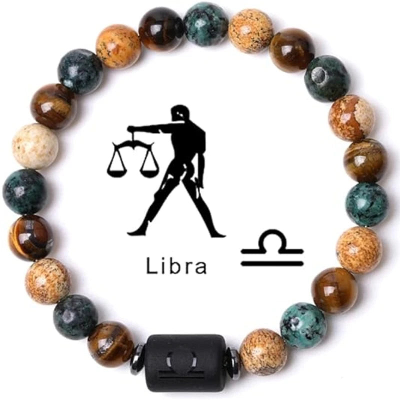 12 Zodiac Signs Constellation Bracelet Men Women Natural Stone Beaded Bracelet For Couples Friends Gifts Viralgem Store