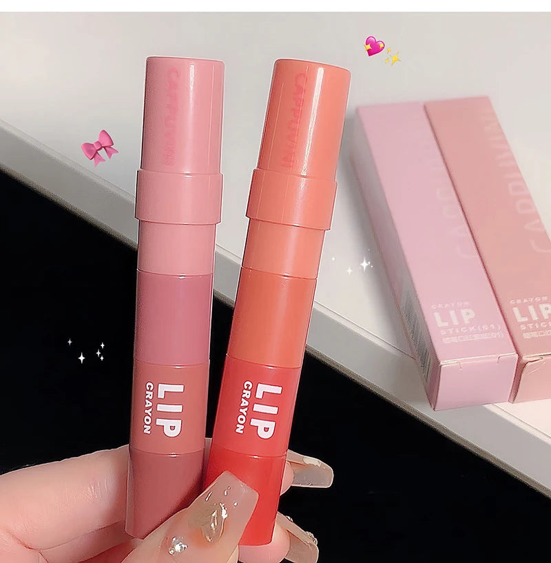 4pc/set Lipstick Mini Crayon Lip Gloss 24hours Long Lasting Matte Lip Makeup Tint Easy To Color Sexy Waterproof Beauty Cosmetics