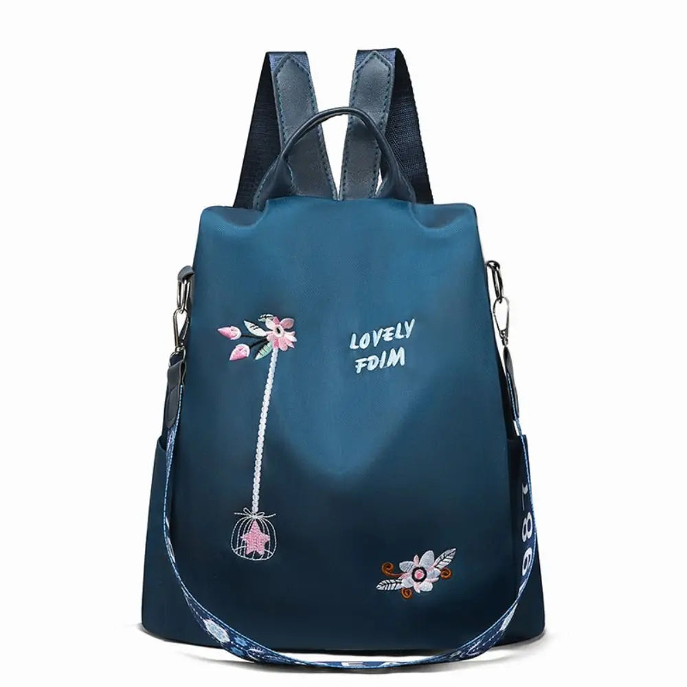 Waterproof Oxford Women Backpack Fashion Anti-theft School Bag Embroidery Designer Female Large Capacity Travel Shoulder Handbag Viralgem Store