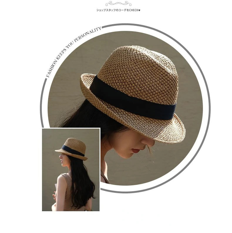 XL Large Size 61cm Panama Straw Hat for Woman and Man Foldable Straw Woven Sun Hat UPF 50+ Uv Sun Protection Shading Summer  Hat