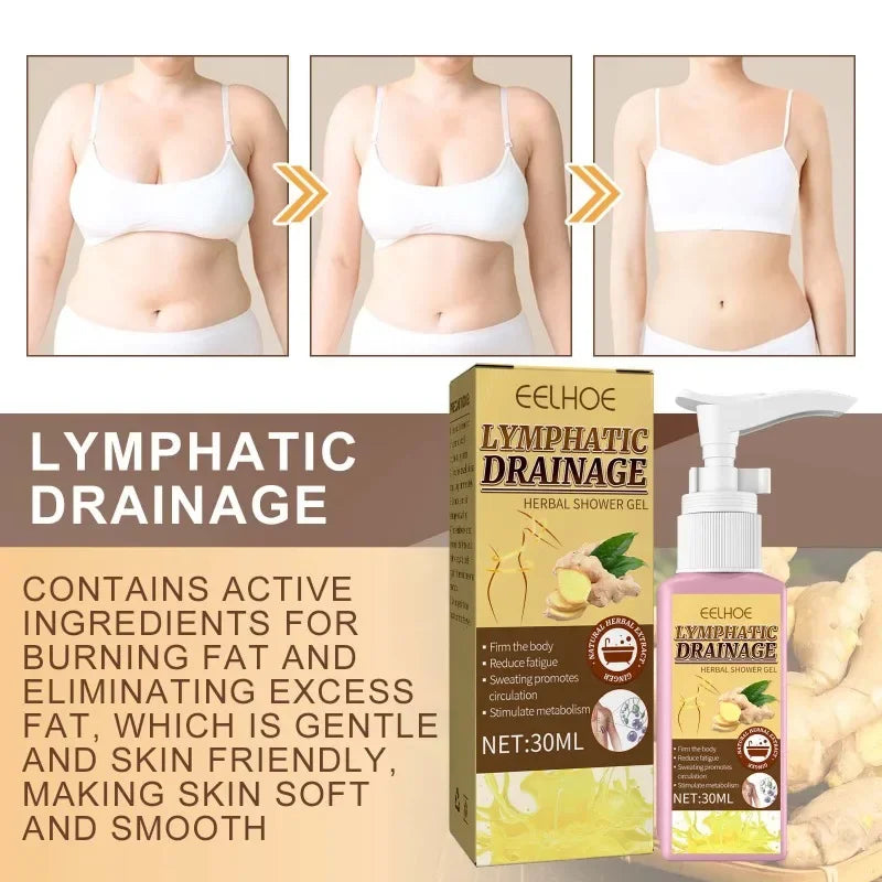 Women Lymphatic Drainage Herbal Shower Gel 30ml Slimming Weight Loss Deep Cleaning Body Wash sculping firming skin Shower Gel Viralgem Store