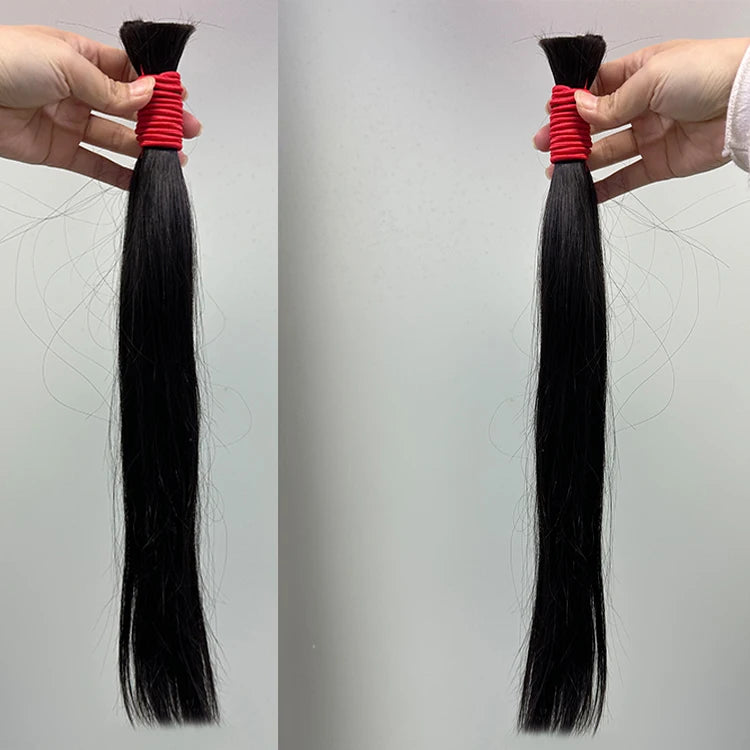 Virgin Remy Black Straight Raw Indian Vietnamese Russian Bulk Human Hair Bundles For Braiding 100%  Human Hair Bulk Extensions