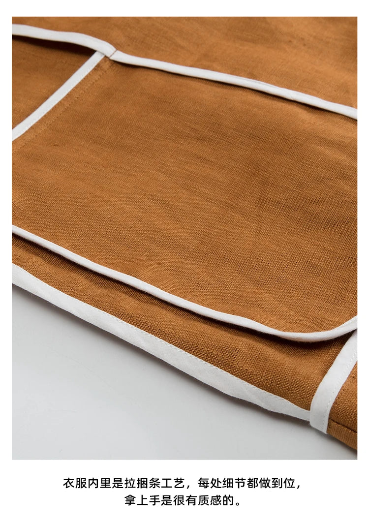 100% Linen Women Blazer Casual Notched Collar Long Sleeve Singgle Breasted Office Lady Outerwear Stylish Tops Retro Coat Viralgem Store