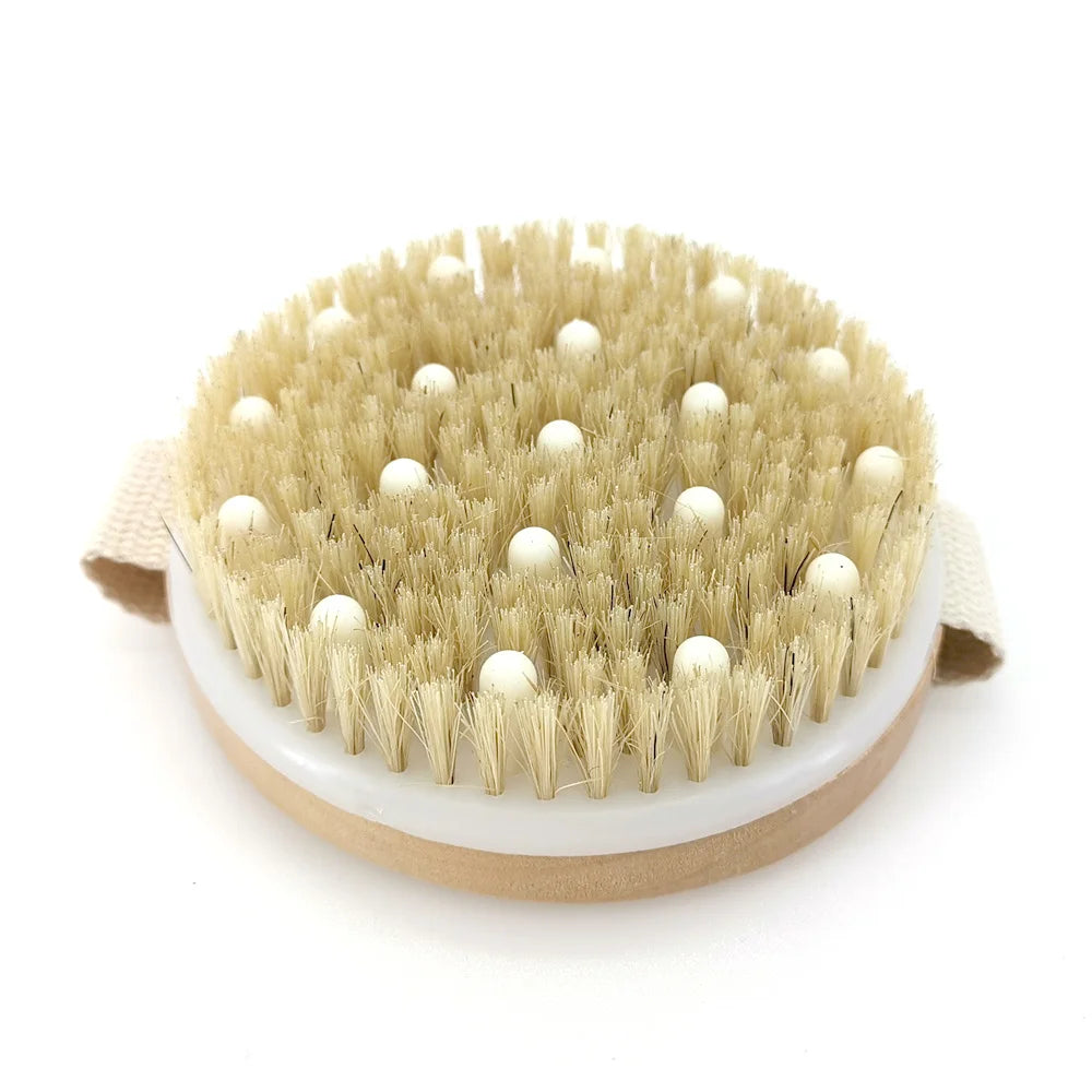 2 In 1 Dry Skin Body Massage Brush Natural Bristle Dead Skin Remover Anti Cellulite Exfoliates Blood Circulation Massage Tools Viralgem Store