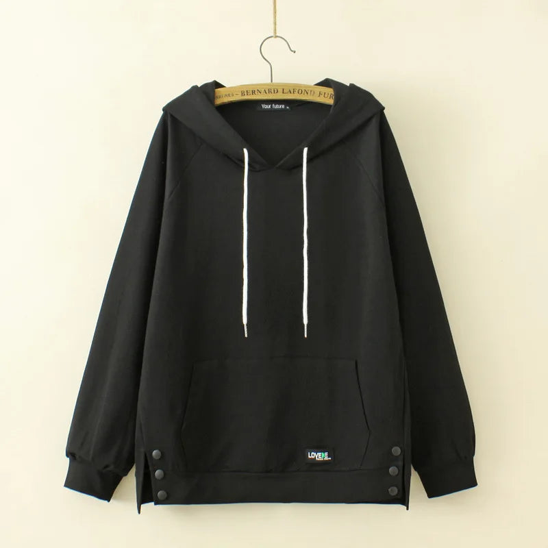 2023 Autumn Women Clothes Plus Size Hoodie Loose Casual Hooded Sweatshirt Curve Female S73 2315