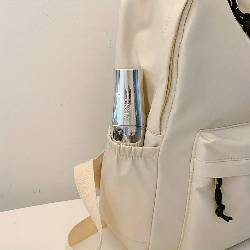 2pcs Bagset back to school Nylon Women Backpack Female Travel Bag  Solid Color Large Capacity School Season Casual Schoolbag