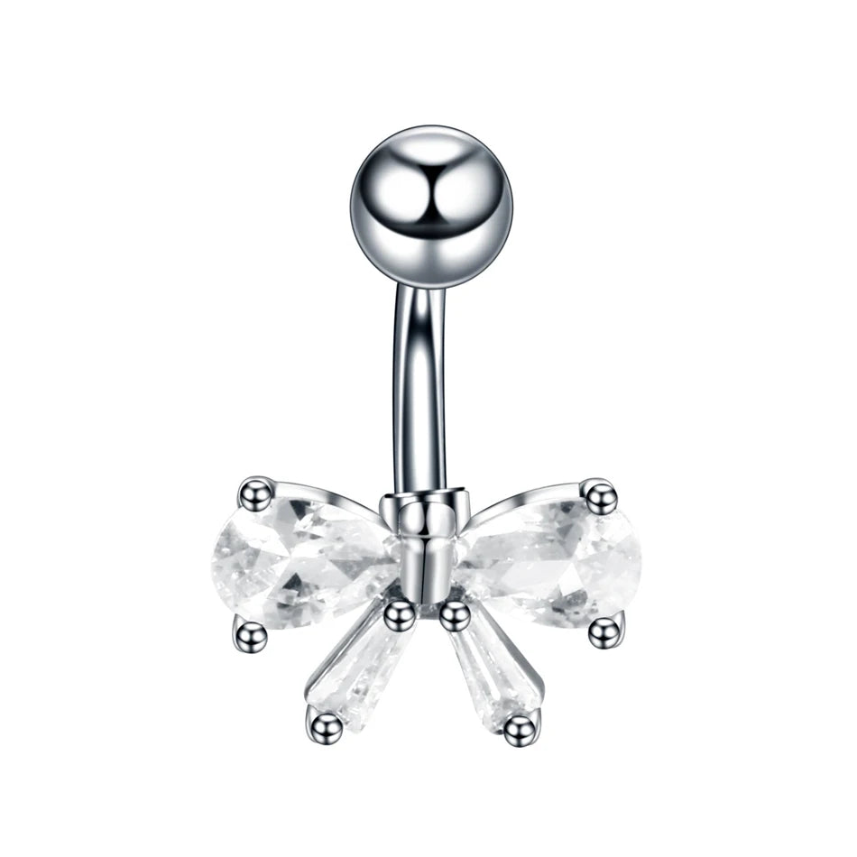 1PC Stainless Steel Belly Button Piercing Body Jewelry Women Cubic Zirconia Drop Dangle Earring Navel Piercing ombligo