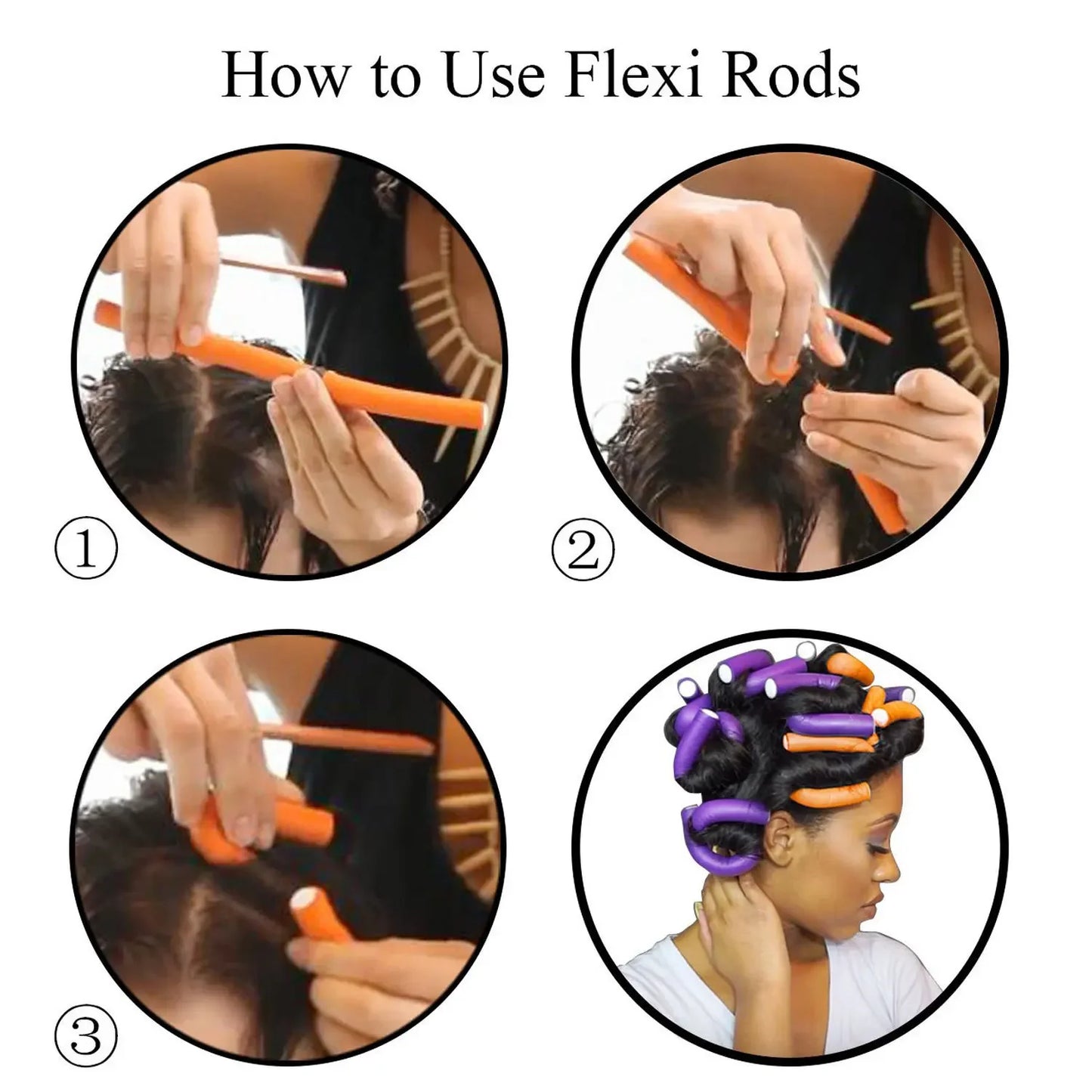 10pcs Flexible Hair Curling Rod Hair Curler Makers Soft Foam Bendy Twist Curls Flexi Rollers Styling Tools Hair Roller No Heat