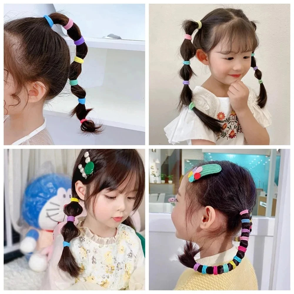 50/100Pcs Hairbands Girls Candy Color Elastic Rubber Band Hair Bands Child Baby Headband Scrunchie Kids Hair Accessories Viralgem Store