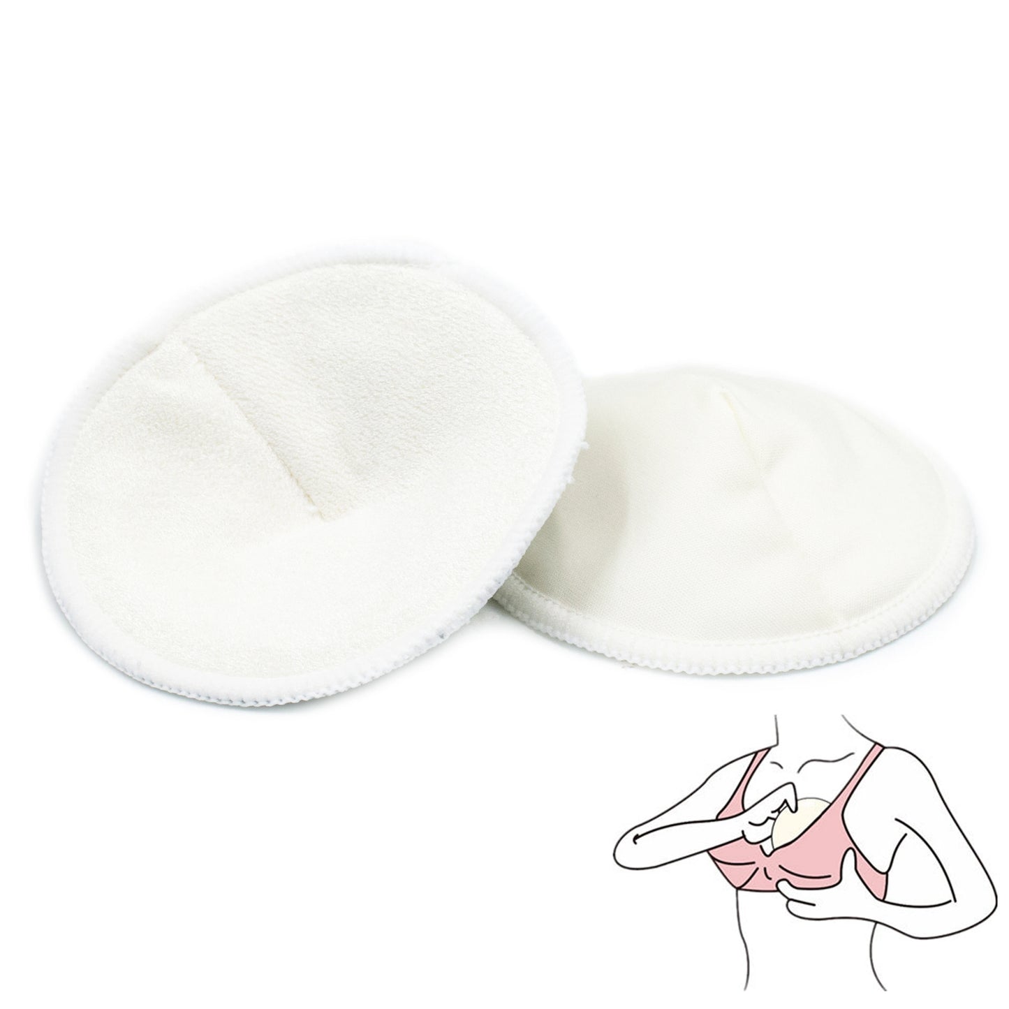2pcs Organic Bamboo Viscose Nursing Breast Pads Washable Breastfeeding Pads Reusable Breast Pads for Breastfeeding Nursing Pads