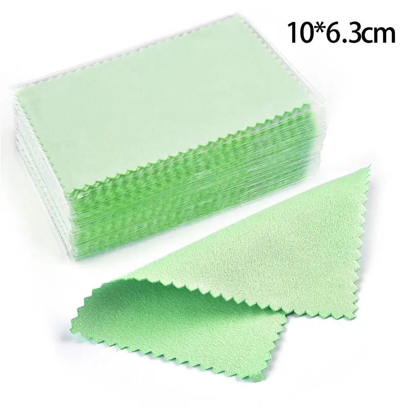 50Pcs Polish Polishing Cloth Silver Color Cleaning Polishing Cloth Soft Clean Wipe Wiping Cloth For Silver Gold Jewelry Tool