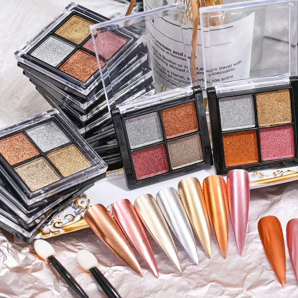 1 Box Mirror Glitter Powder Nail Decoration Metallic Chrome Nail Powder Set Y2K Rubbing Glitter Pigment Flakes Manicure Accessor