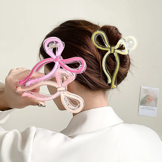 AISHG Crab Hair Clips Women Large Shark Jelly-colored Bow Claw Clips Scissors Shape Clamp Joker Hairpin Girls Hair Accessories Viralgem Store