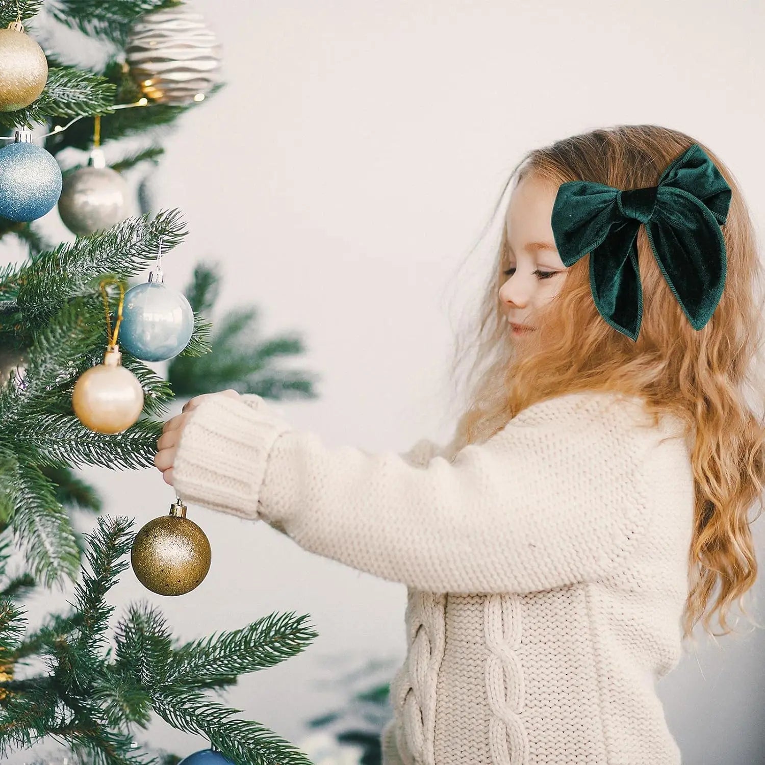 4Pcs Velvet Fable Bow Hair Clips Baby Girls Women Large Sailor Head Bows Accessories Hair Grips for Kids Christmas Hair Bow Viralgem Store