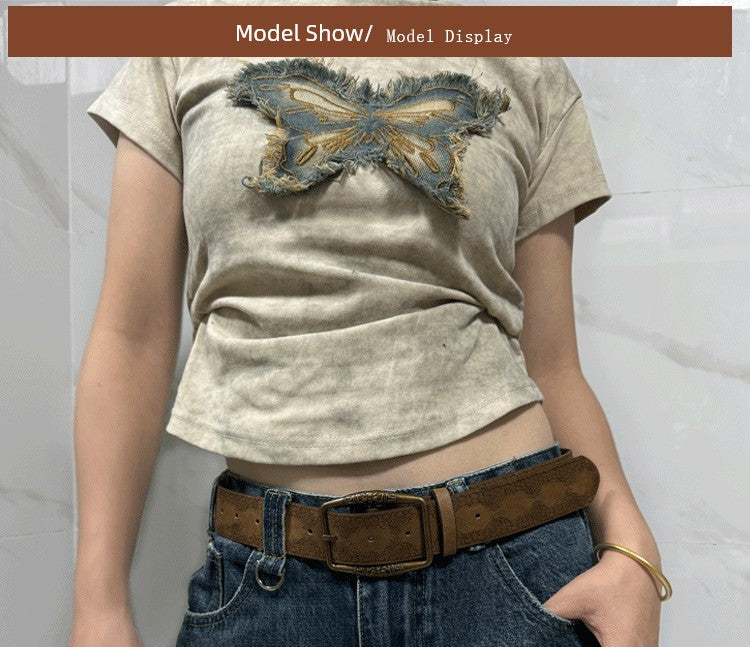 Y2g Women's Sexy with Skirt Retro Brown Belt