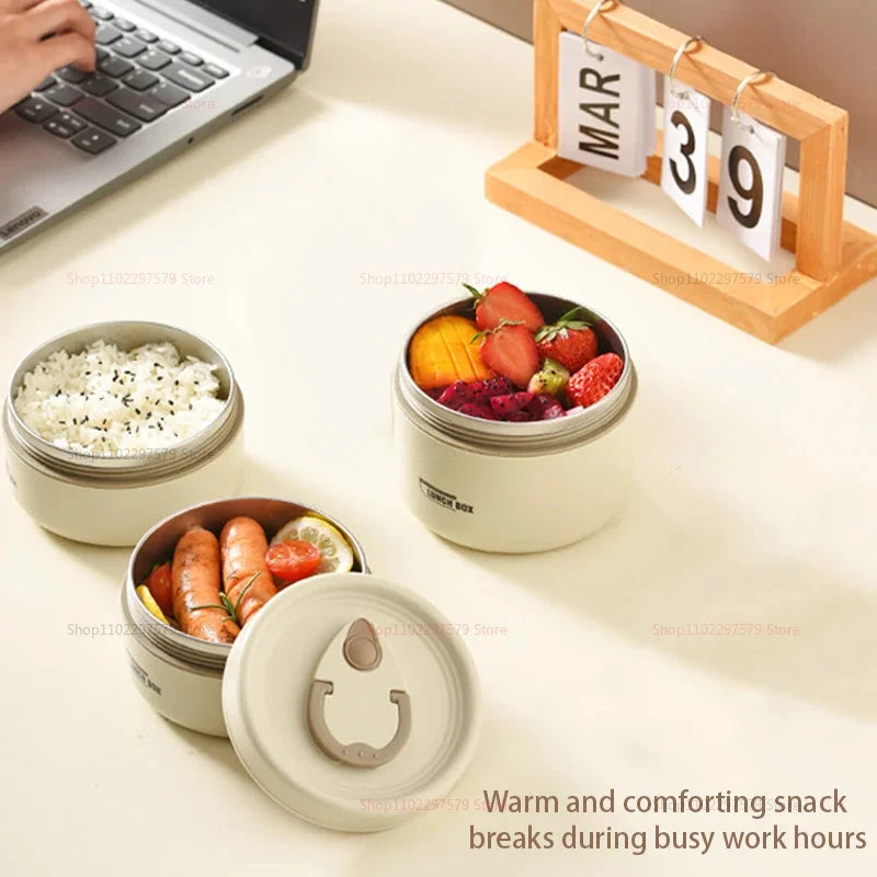 304 Stainless Steel Insulated Lunch Box with Storage Bag Portable Double-layer Covered Lunch Box Office Student Sealed Lunch Box Viralgem Store