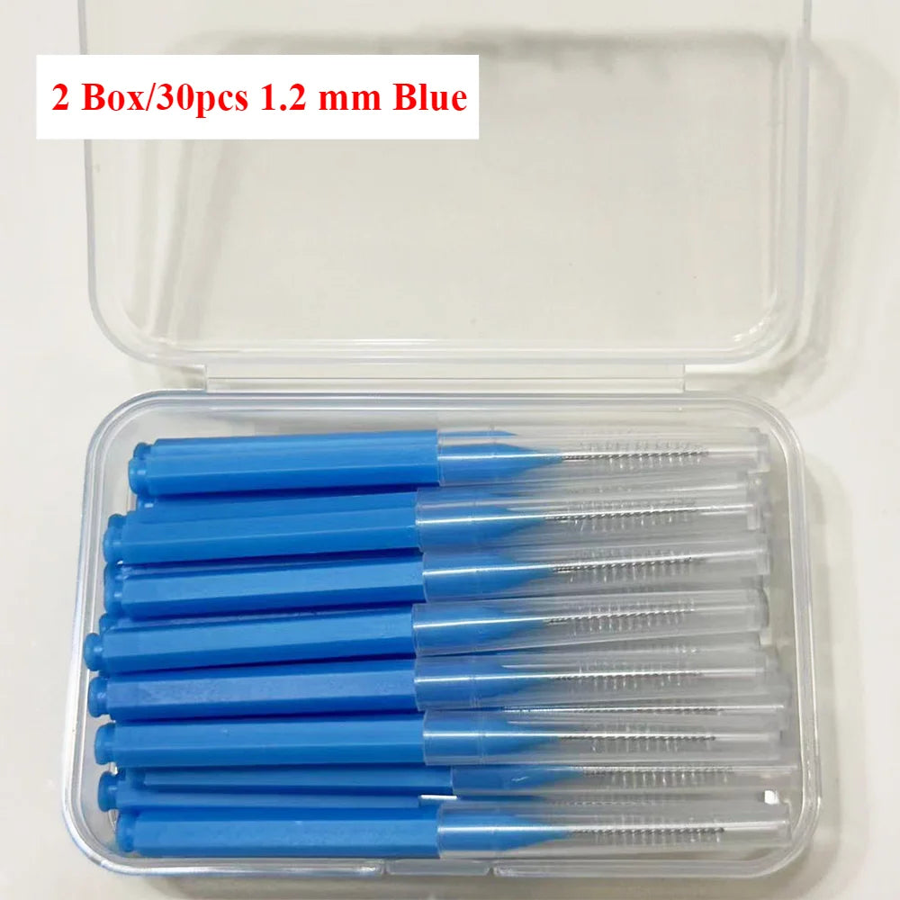 30pcsInterdental Brushes Dental Brush Between Teeth For Dental Orthodontic Clean Between Teeth Cleaning Tools Soft Micro Brushes