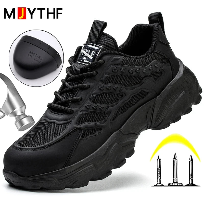 White Safety Shoes Men Steel Toe Boots Work Sneakers Anti-smash Anti-puncture Indestructible Shoes Sport Men Protective Shoes