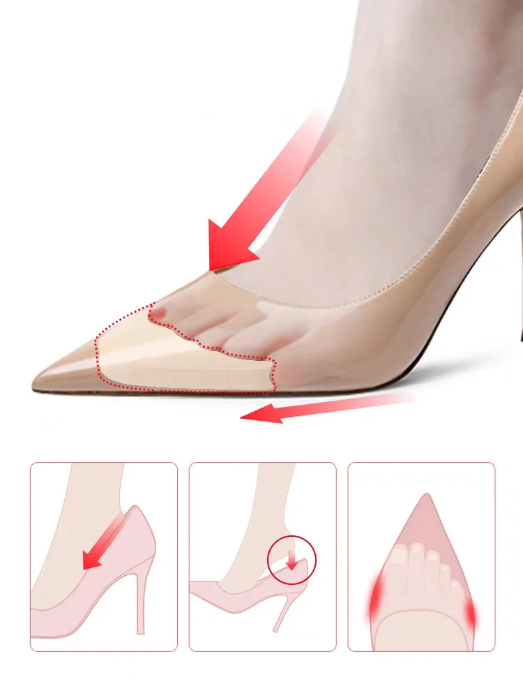 Sponge Forefoot Insert Pads Women Pain Relief High Heel Insoles Reduce Shoes Size Filler Protector Adjustment Shoe Accessories