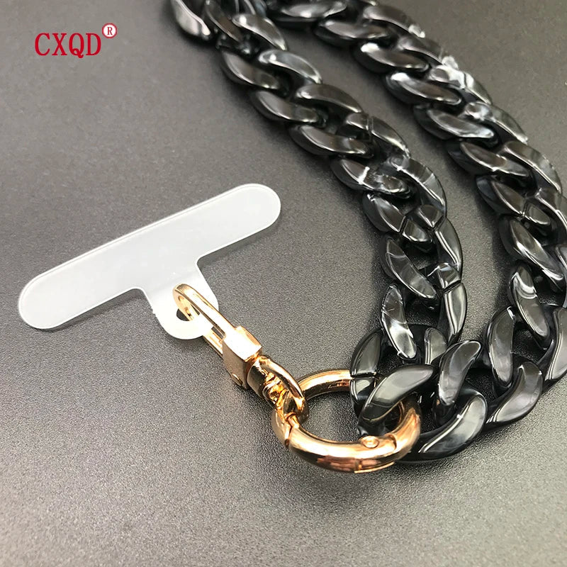 120cm Bevel Design Anti-lost Phone Lanyard Rope Neck Strap Colorful Portable Acrylic Cell Phone Chain Accessories Gifts Outdoor Viralgem Store