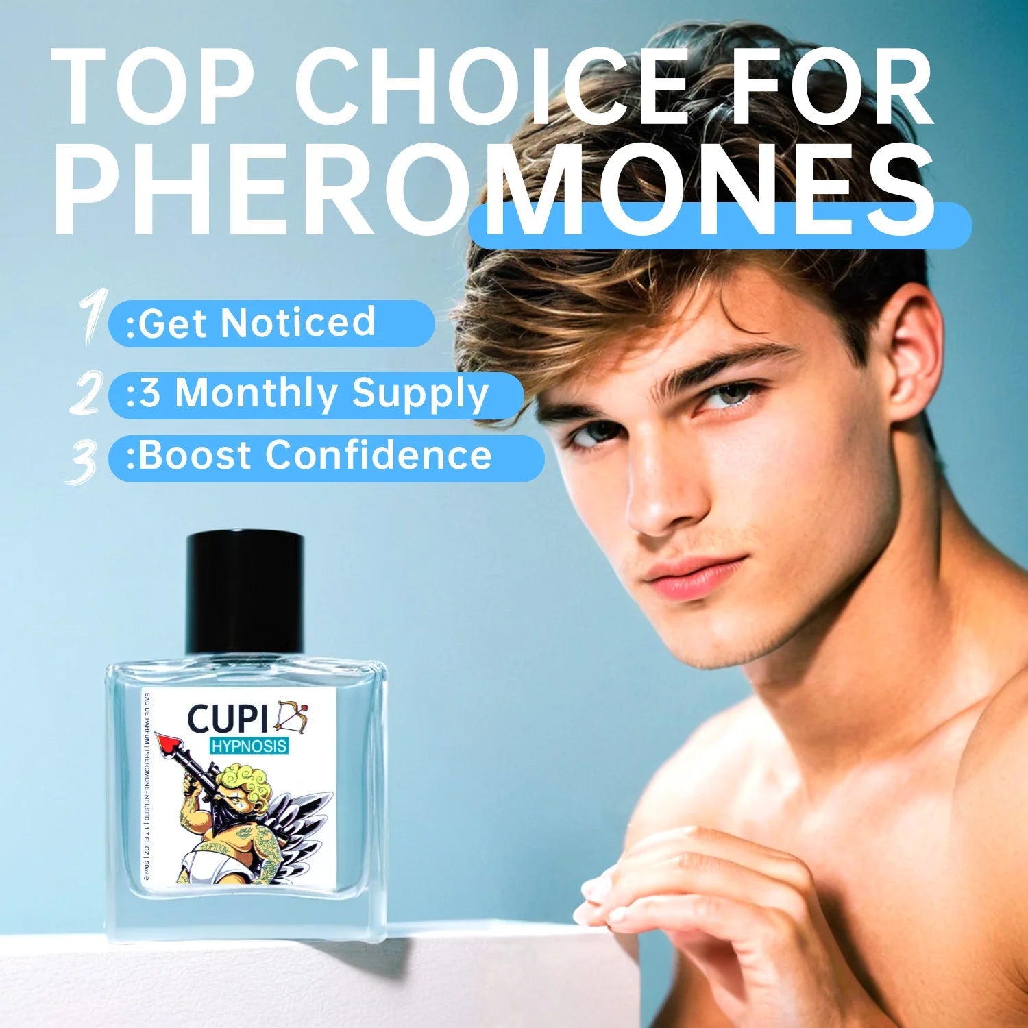 50ML Cupid Hypnosis Perfume Long Lasting Pheromone Fragrance Perfume Cologne for Men and Women Light  Cologne Fragrance Viralgem Store