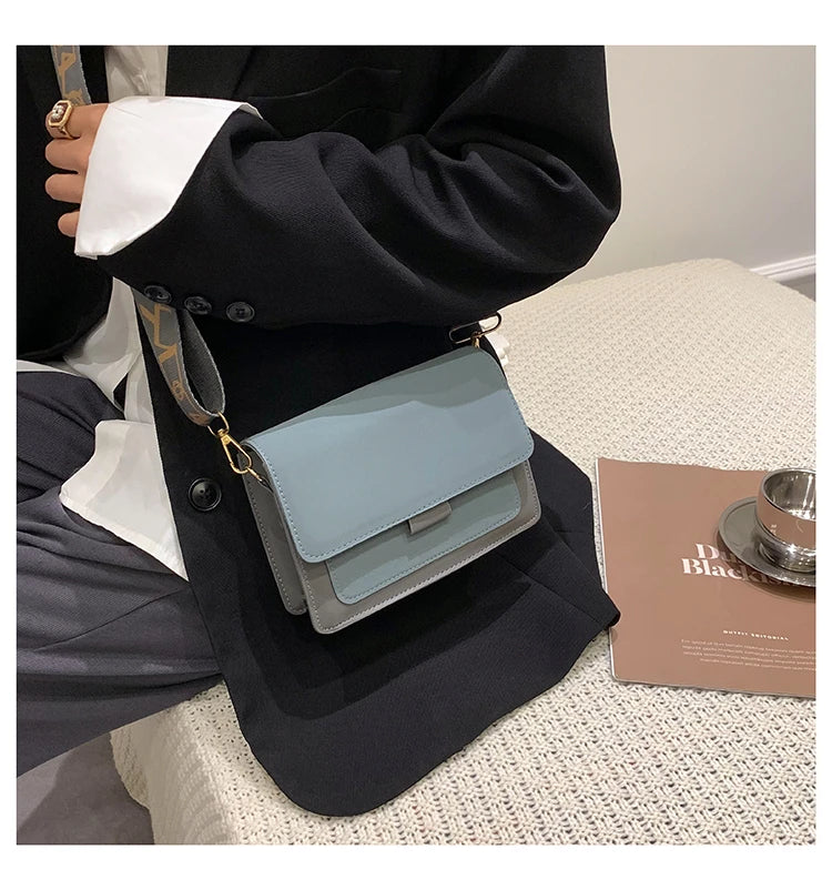 Wide Straps Shoulder Bag Flap Small Crossbody Bags for Women Simple Classic Handbags for Women Sac A Main Femme сумка женская