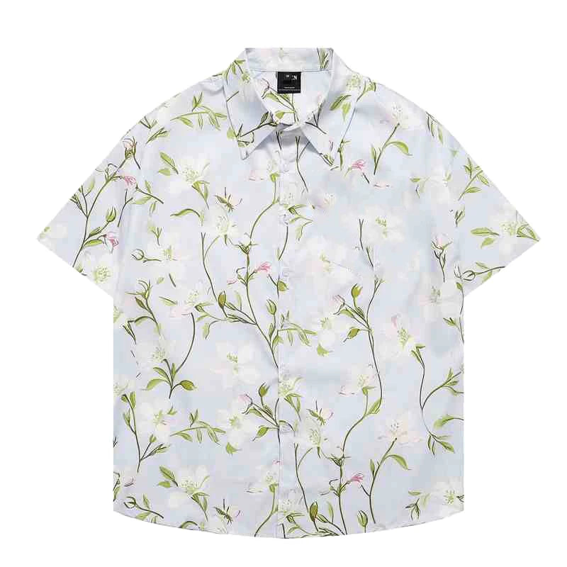 2025 New Fashion Summer Hawaiian Shirts Men's Holiday Casual Chinese style Print Graphic T-shirt Men Clothing Lapel Short Sleeve